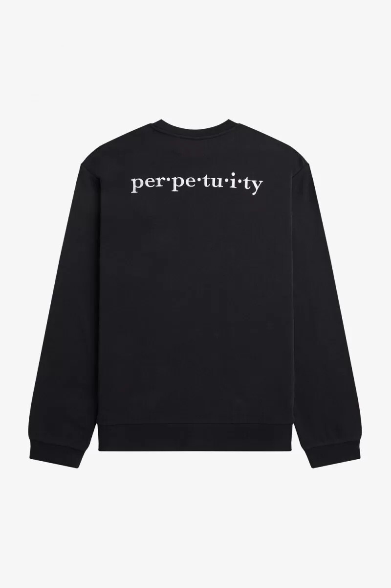 fred perry herren-sweatshirt mit stickerei schwarz
