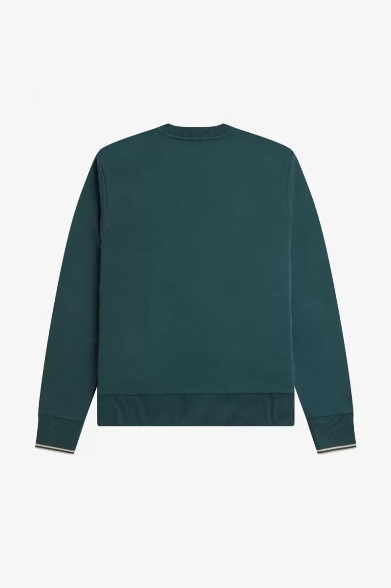 fred perry herren-sweatshirt mit rundhalsausschnitt petrolblau