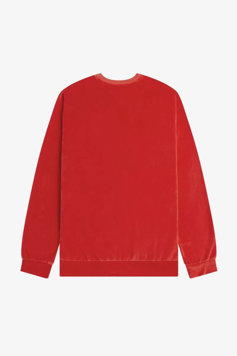 fred perry herren-sweatshirt aus velours rot