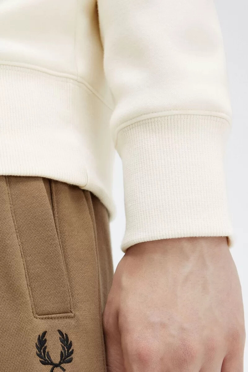 fred perry herren-sweatshirt mit kapuze und stickerei beige