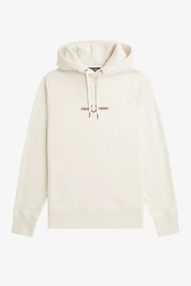 fred perry herren-sweatshirt mit kapuze und stickerei beige