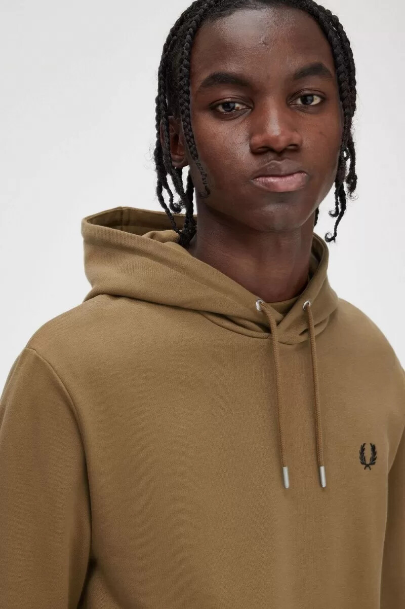 fred perry herren-sweatshirt mit kapuze farbe braun tabakbraun