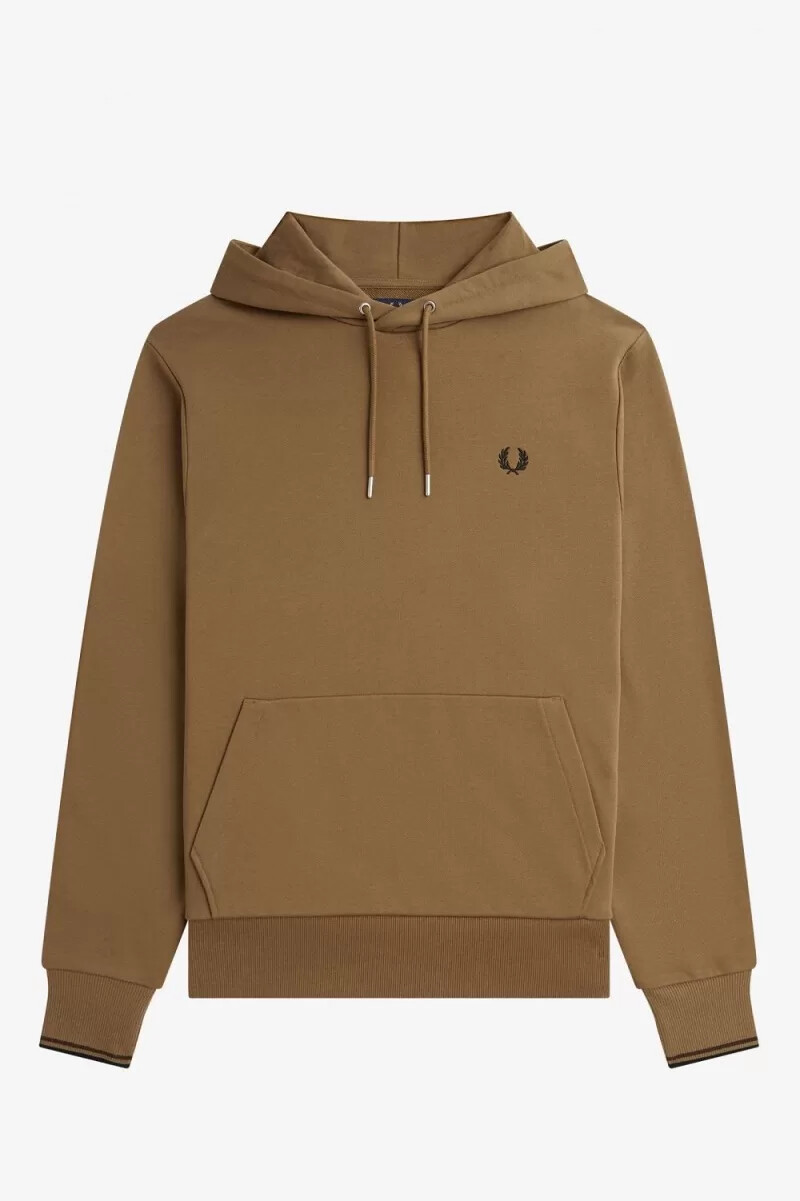 fred perry herren-sweatshirt mit kapuze farbe braun tabakbraun
