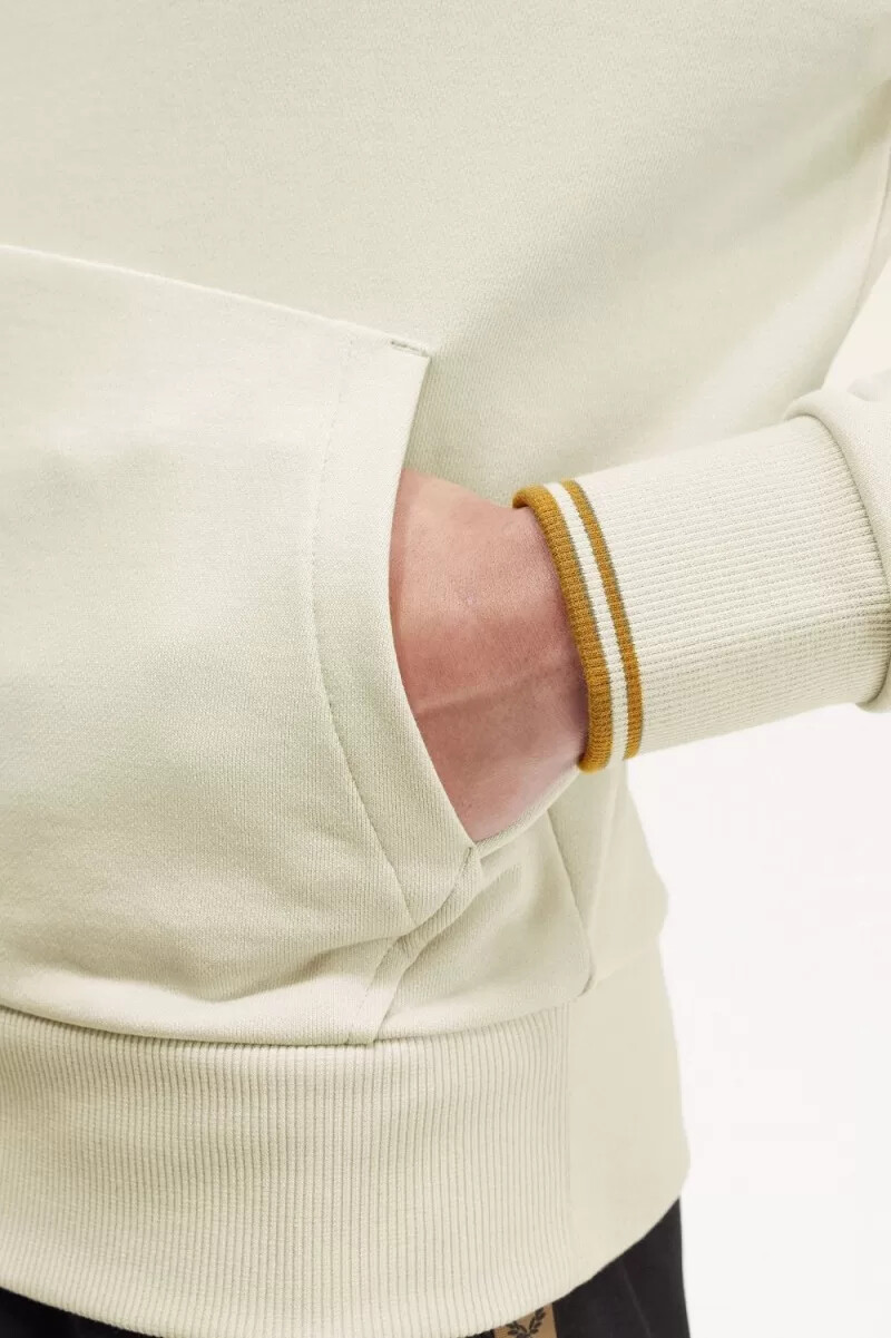 fred perry herren-sweatshirt mit kapuze und farbverlauf farbe oatmeal