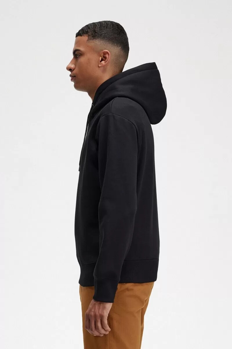 fred perry kapuzenpullover für herren mit stickerei schwarz