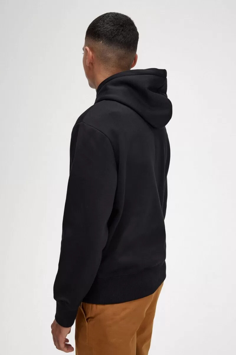 fred perry kapuzenpullover für herren mit stickerei schwarz