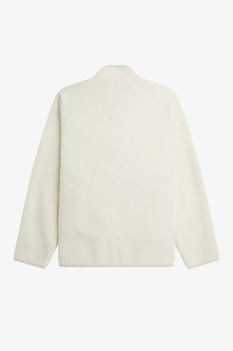 fred perry borg fleece-sweatshirt mit reißverschluss für herren beige