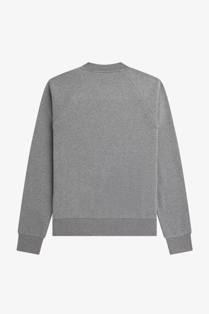 fred perry herren-sweatshirts mit stickerei grau meliert aschblau schwarz