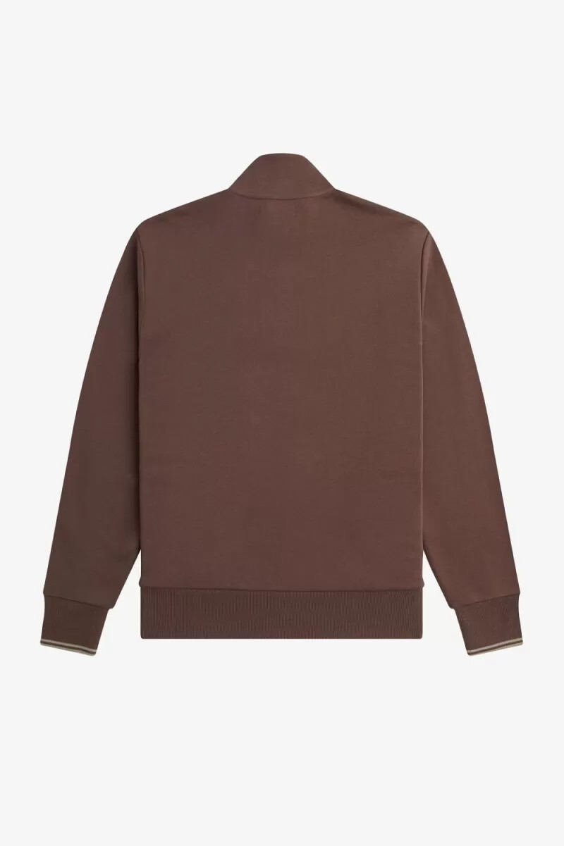 fred perry herren-sweatshirt mit halbem reißverschluss dunkelrotwarmgrau