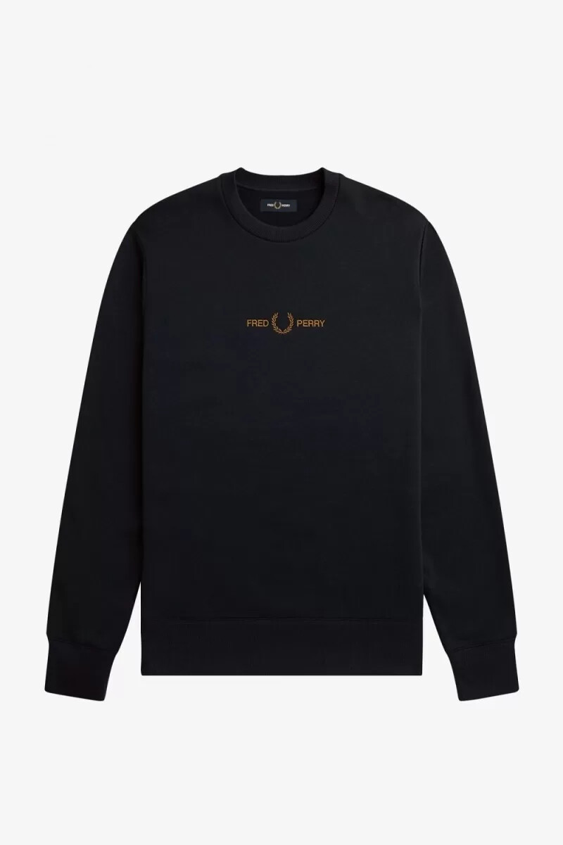 fred perry herren-sweatshirt mit stickerei marineblau