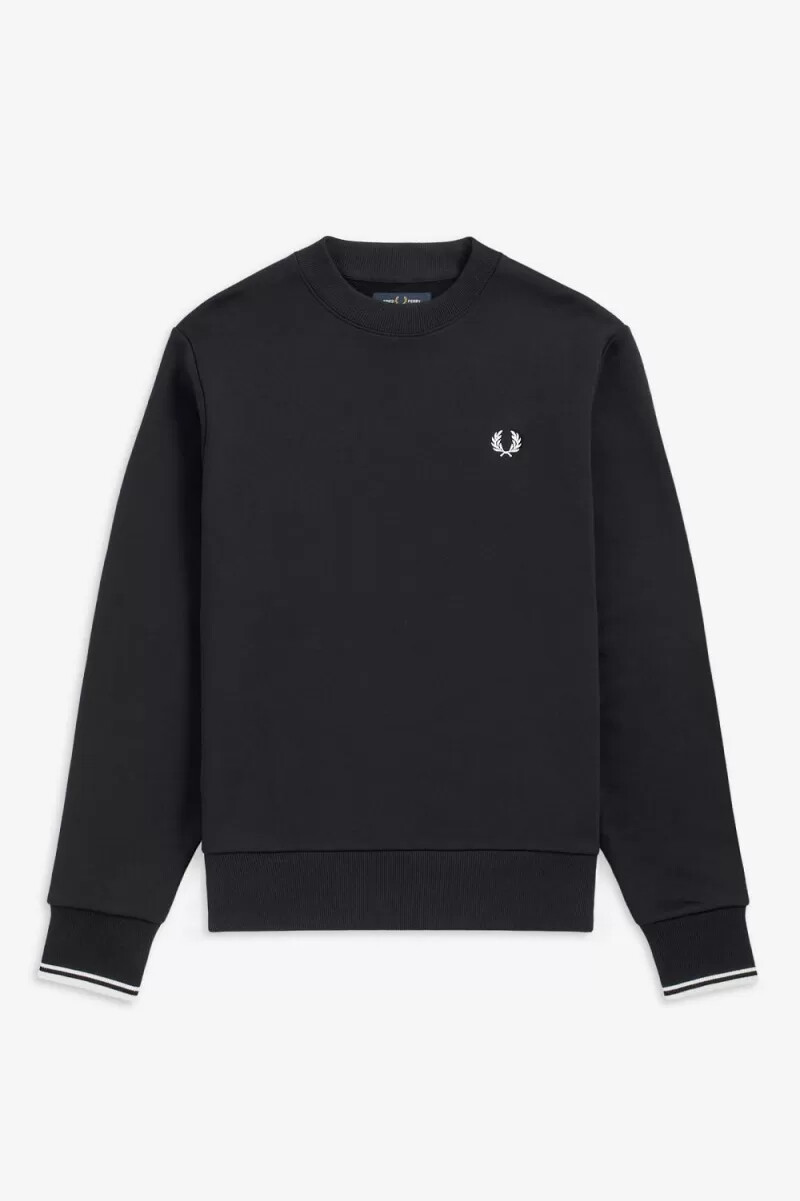 fred perry herren-sweatshirt mit rundhalsausschnitt marineblau