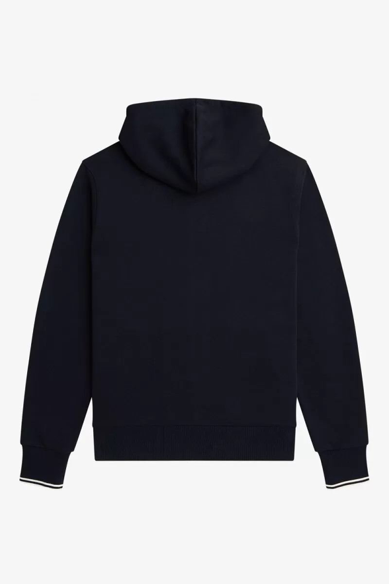 fred perry herren-sweatshirt mit kapuze und reißverschluss marineblau