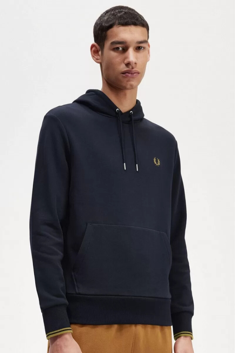 fred perry herren-sweatshirt mit kapuze und farbverlauf marineblaudunkelbraun