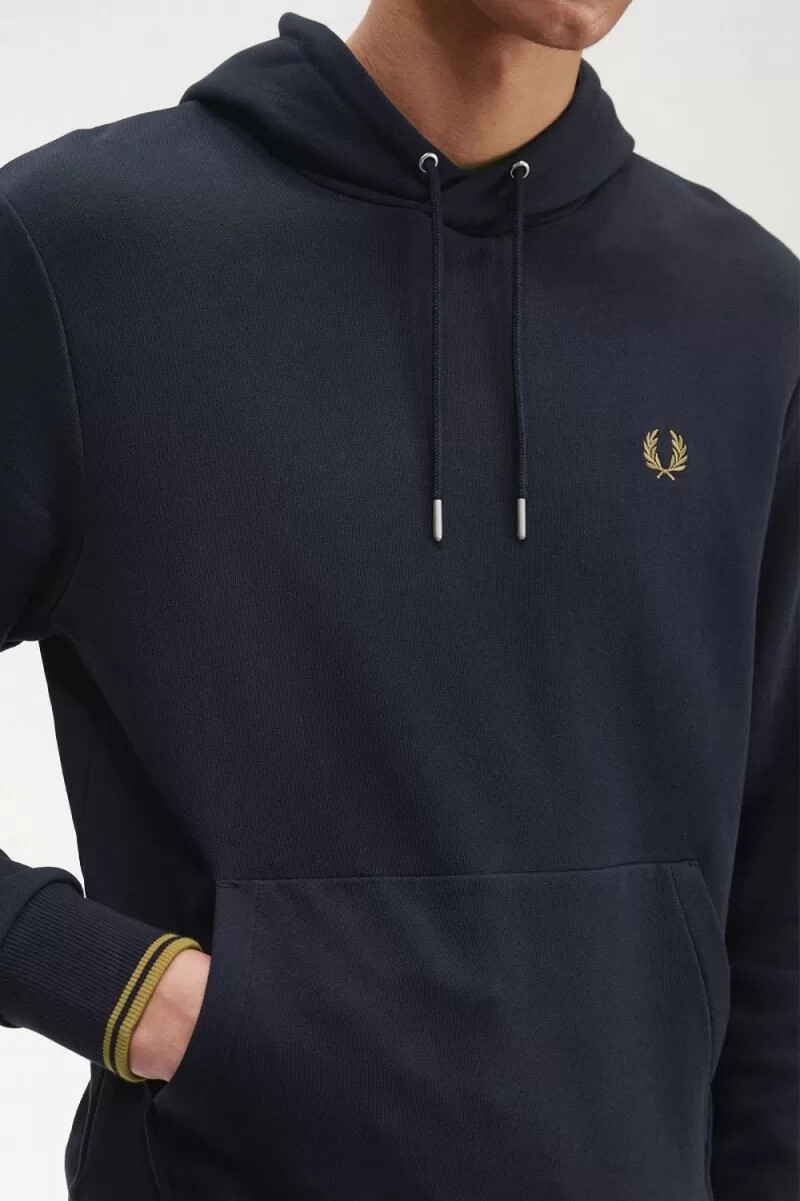fred perry herren-sweatshirt mit kapuze und farbverlauf marineblaudunkelbraun
