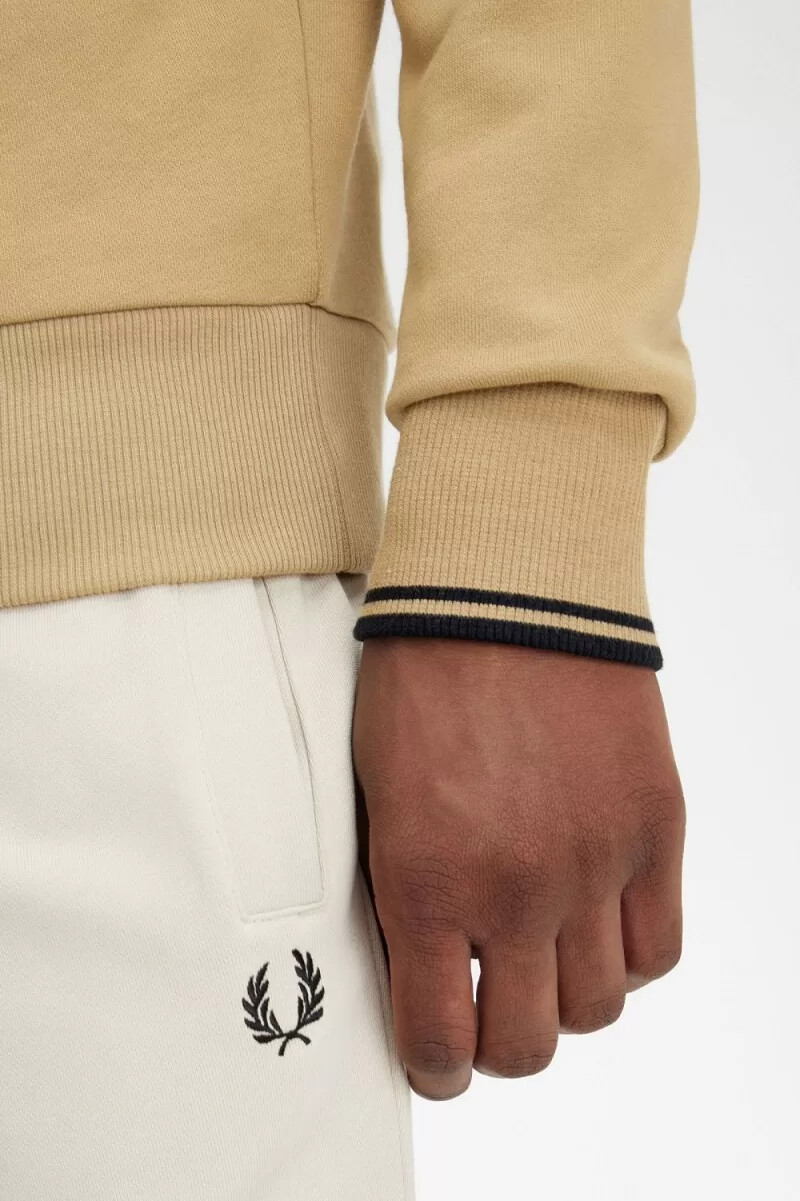fred perry herren-sweatshirt mit rundhalsausschnitt grünschwarz
