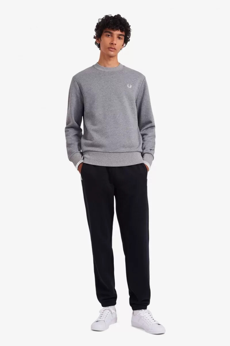 fred perry herren-sweatshirt mit rundhalsausschnitt grau