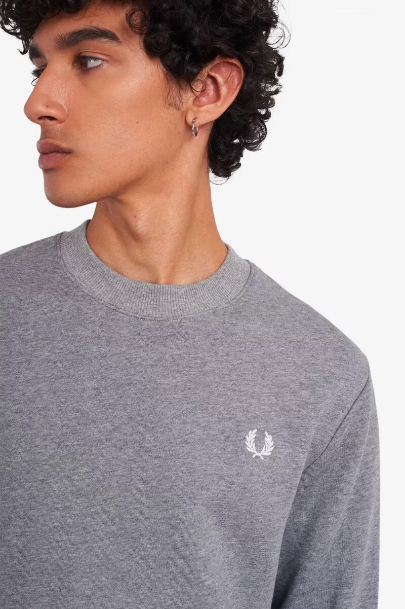 fred perry herren-sweatshirt mit rundhalsausschnitt grau