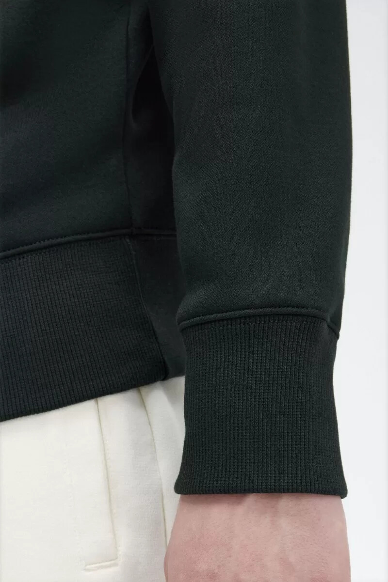 fred perry herren-sweatshirt mit kapuze und stickerei nachtgrün