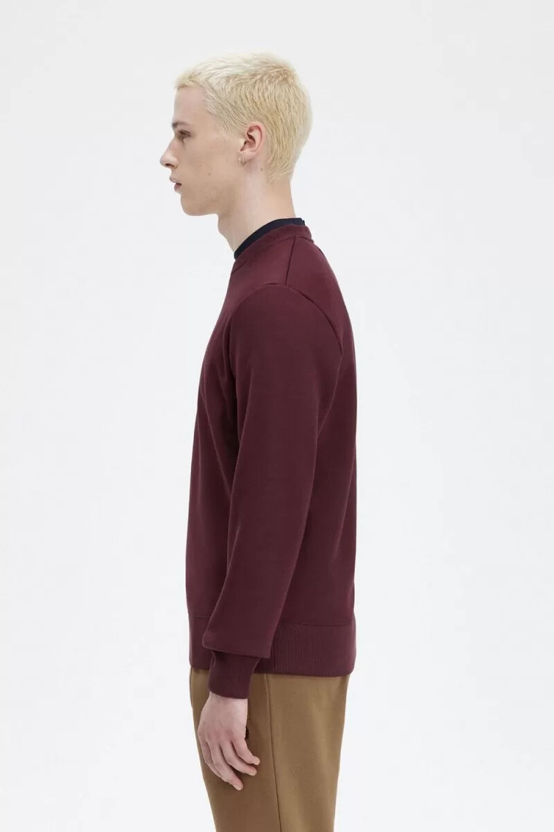 fred perry herren-sweatshirts mit stickerei oxblood
