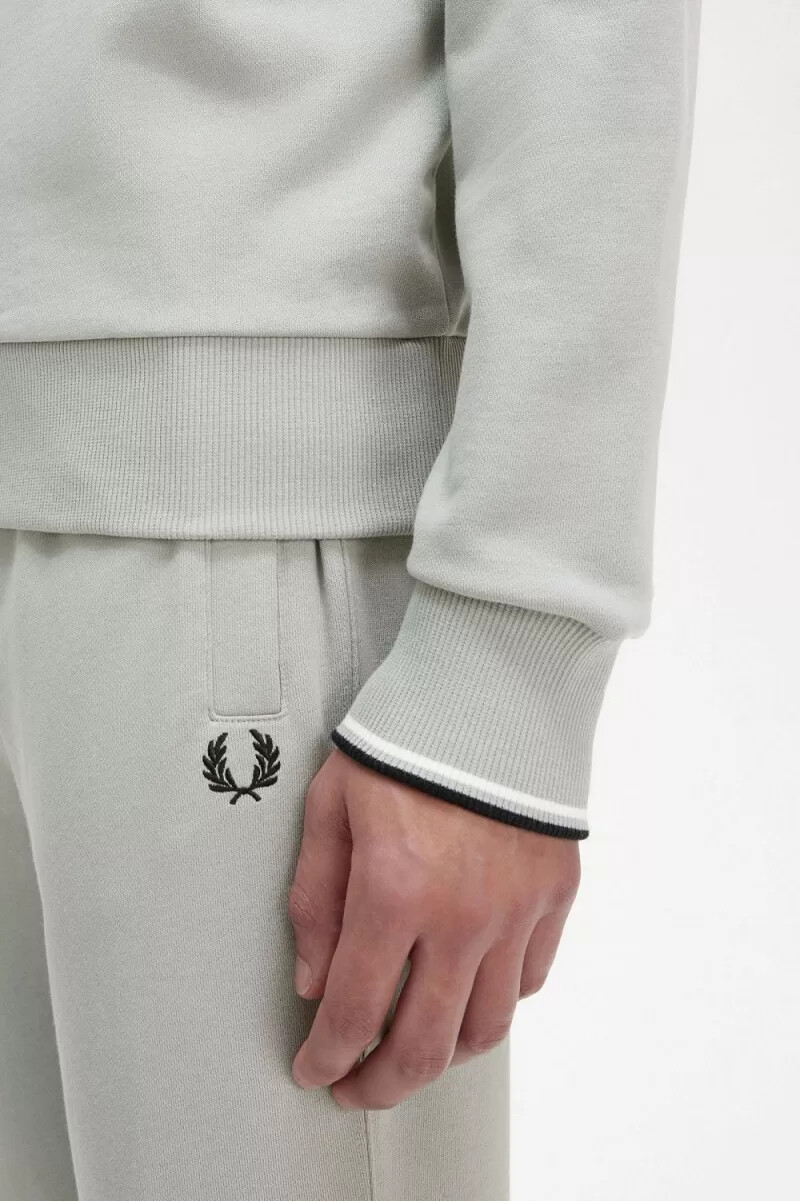 fred perry herren-sweatshirt mit rundhalsausschnitt grau