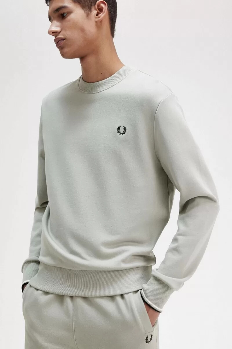 fred perry herren-sweatshirt mit rundhalsausschnitt grau