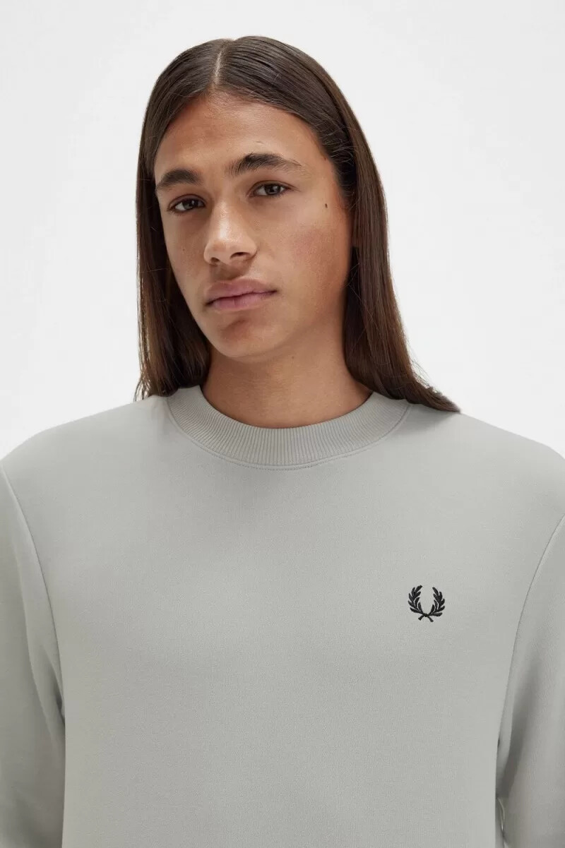 fred perry herren-sweatshirt mit rundhalsausschnitt grau