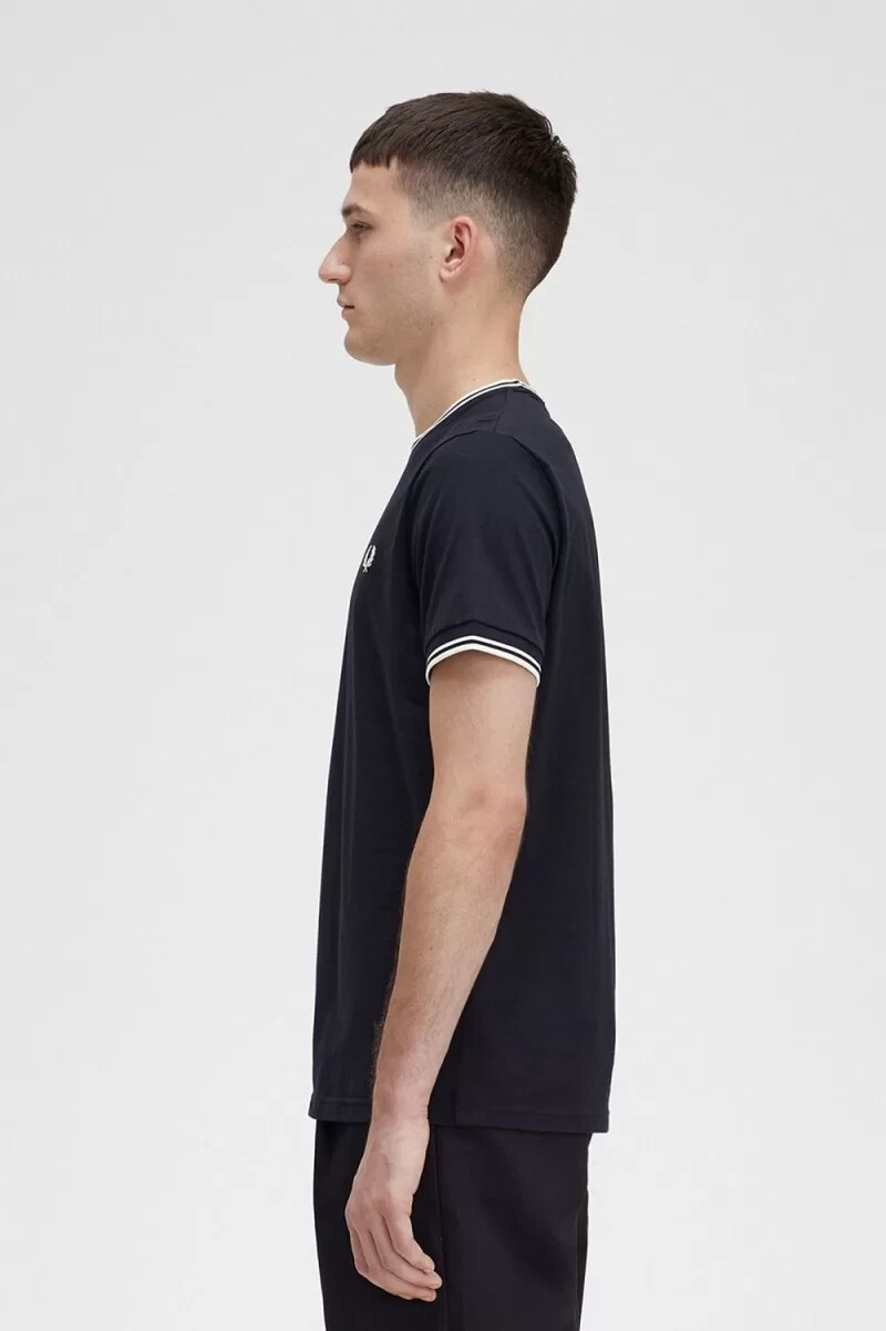 fred perry twin tipped herren-t-shirt schwarz