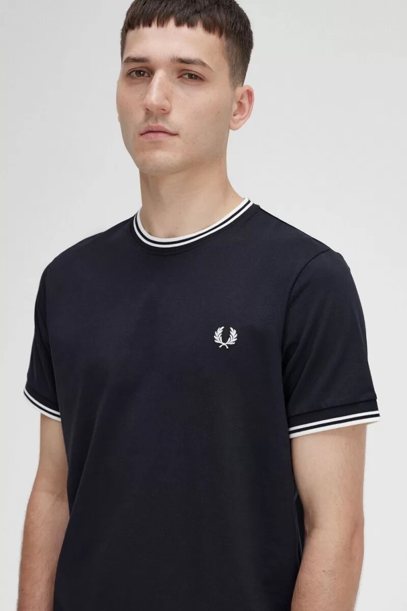 fred perry twin tipped herren-t-shirt schwarz