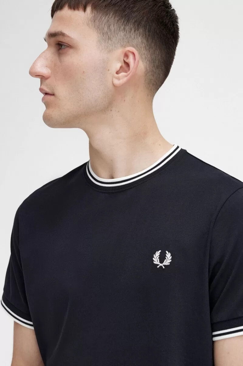 fred perry twin tipped herren-t-shirt schwarz