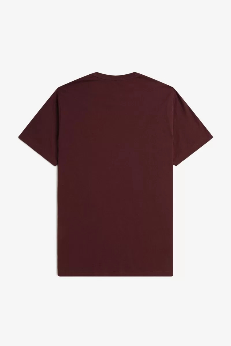 fred perry herren-t-shirt mit rundhalsausschnitt farbe oxblood beige