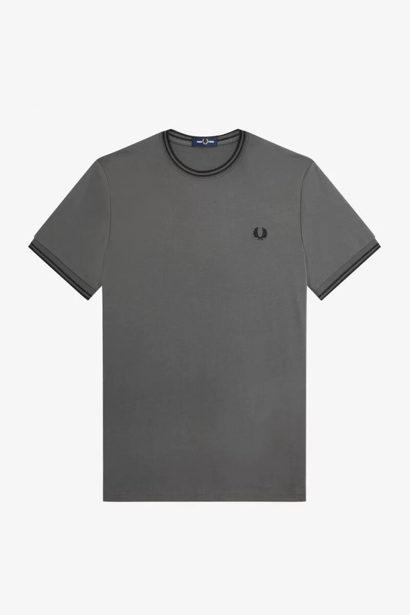 fred perry twin tipped herren-t-shirt feldgrün