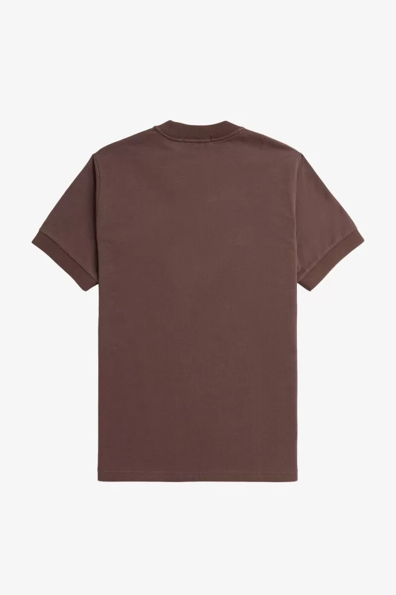 fred perry loopback jersey pocket herren-t-shirt dunkelrot