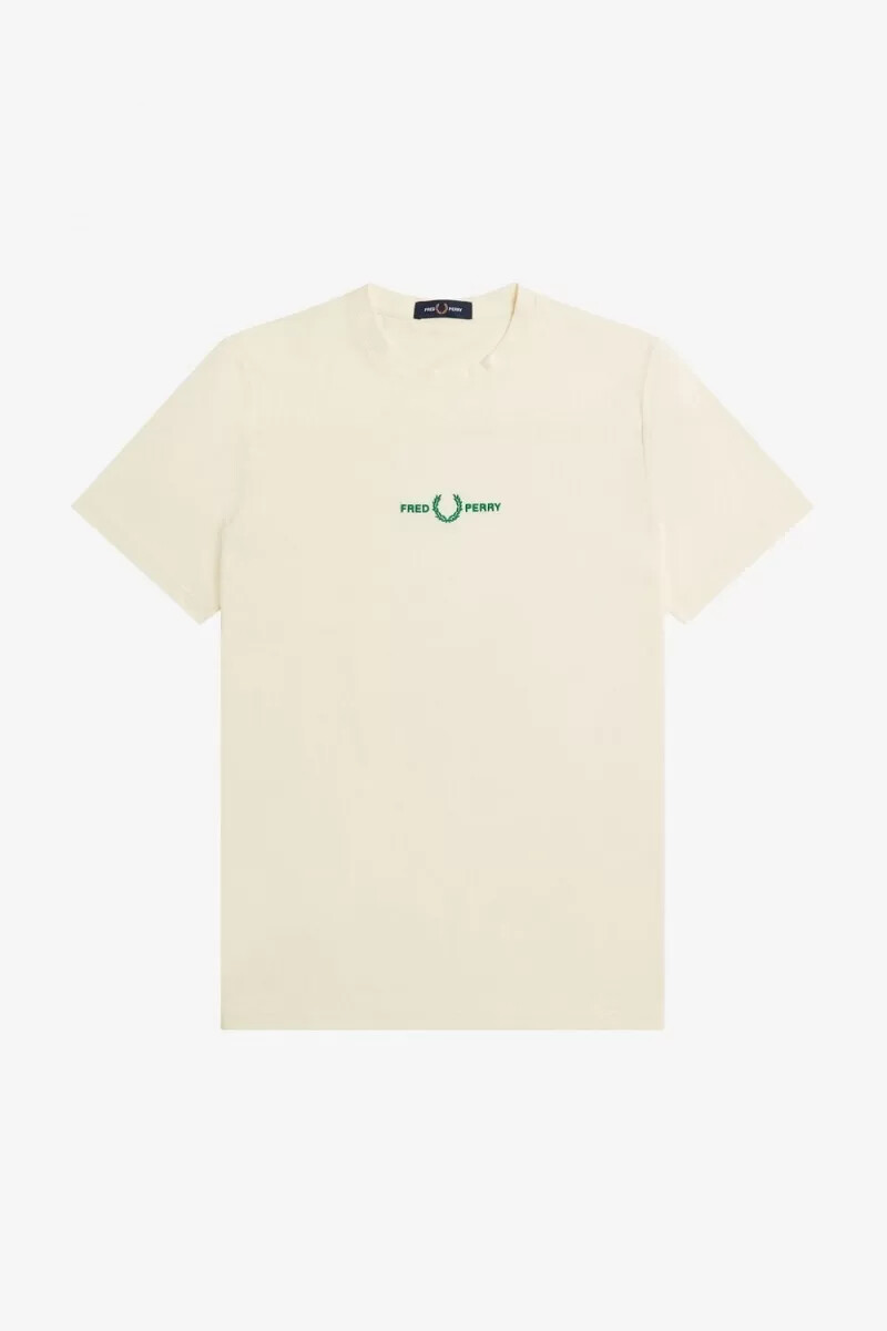 fred perry herren-t-shirt mit stickerei beige