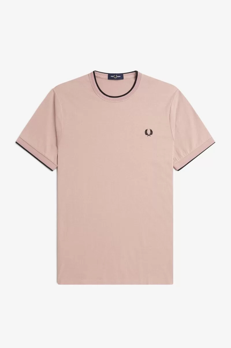 fred perry twin tipped herren-t-shirt dunkelrosa altrosa schwarz