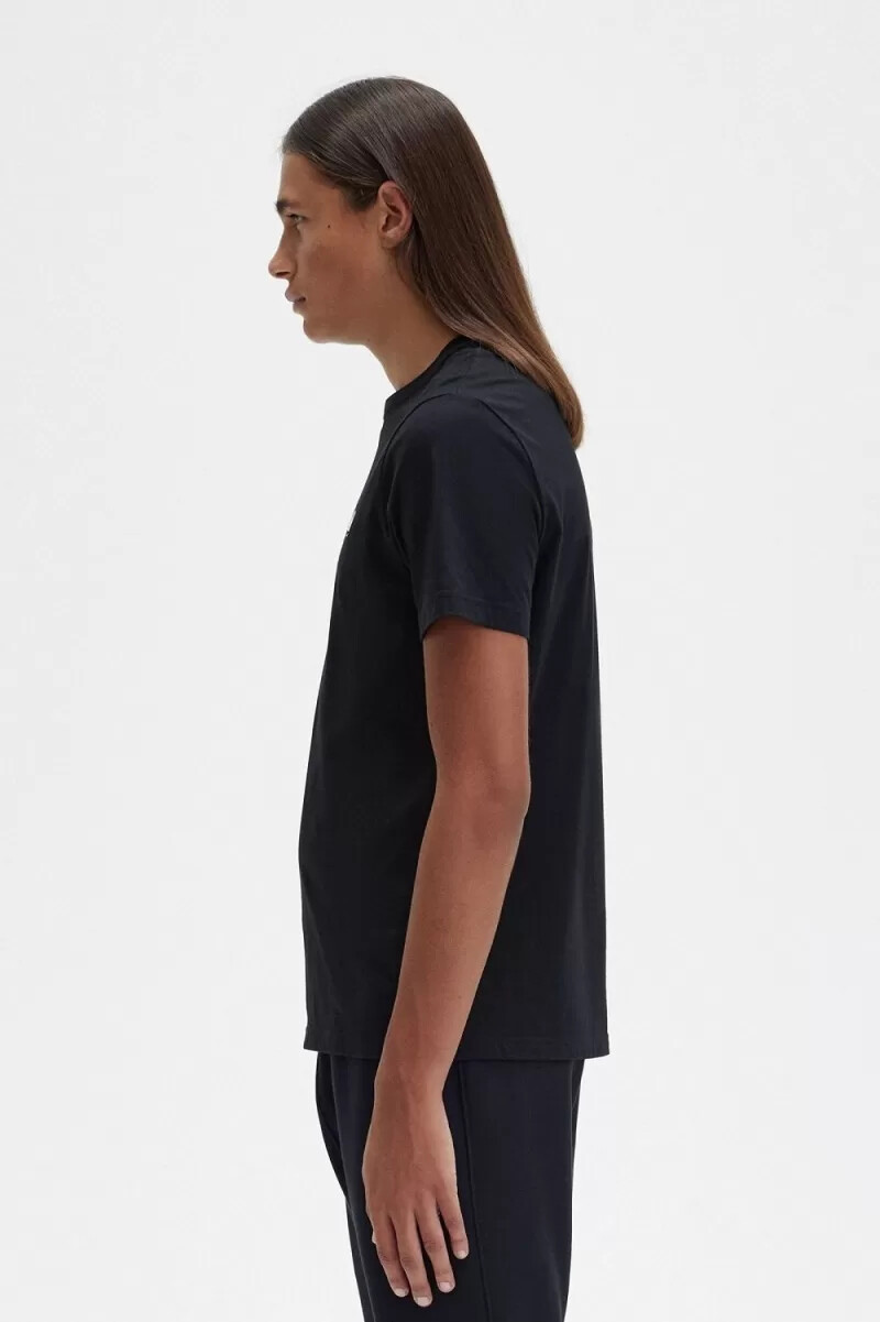 fred perry herren-t-shirt mit rundhalsausschnitt schwarz