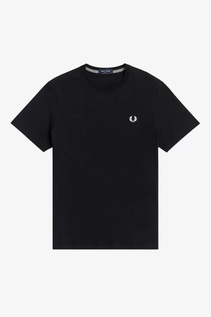 fred perry herren-t-shirt mit rundhalsausschnitt schwarz