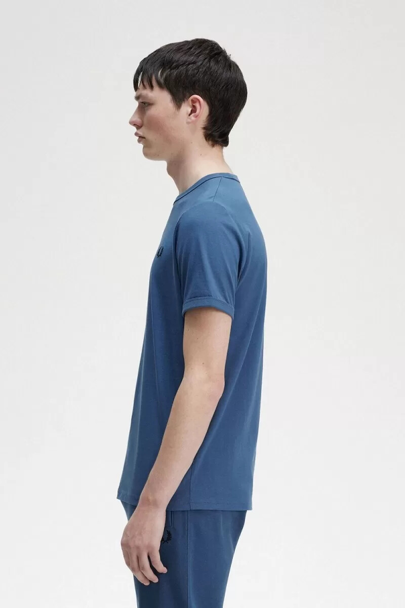 fred perry ringer herren-t-shirt mitternachtsblau
