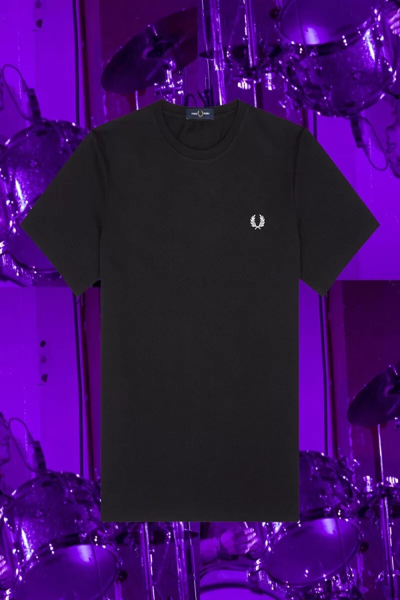 fred perry seoul ringer herren-t-shirt schwarz