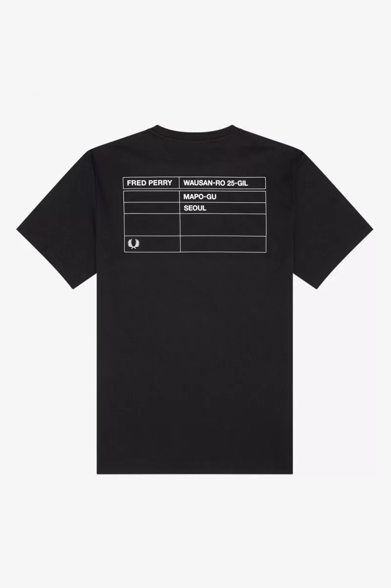 fred perry seoul ringer herren-t-shirt schwarz