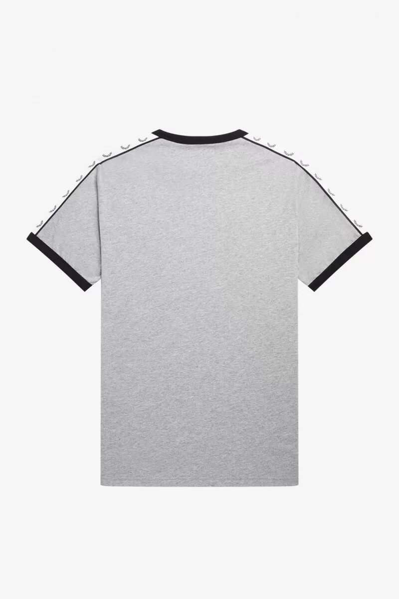 fred perry herren-t-shirt mit ziernähten grau