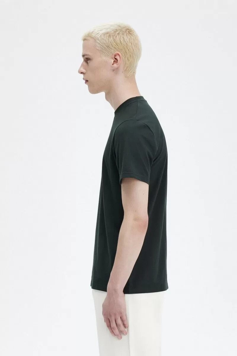 fred perry herren-t-shirt mit stickerei nachtgrün