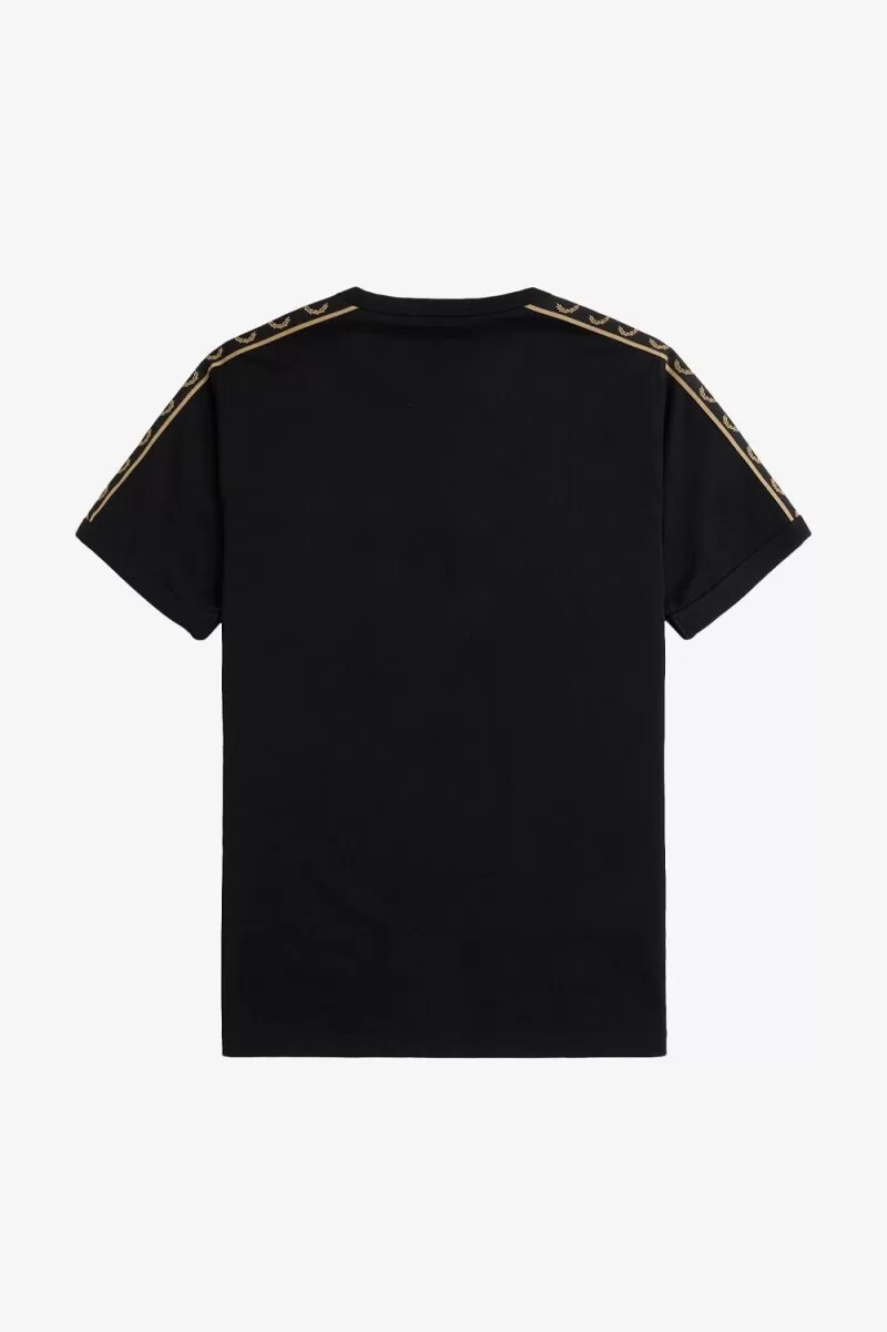 fred perry herren-t-shirt mit kontrastband schwarzgrün