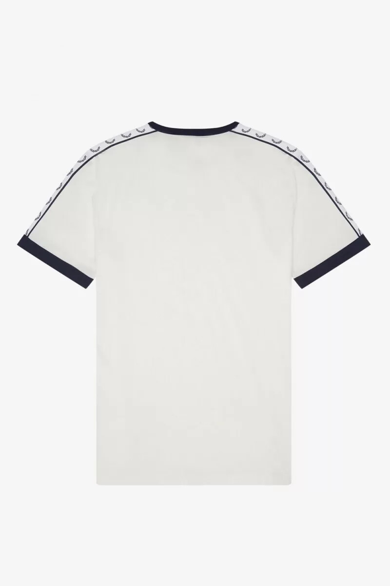 fred perry herren-t-shirt mit abgesetztem ringermuster schneewittchen