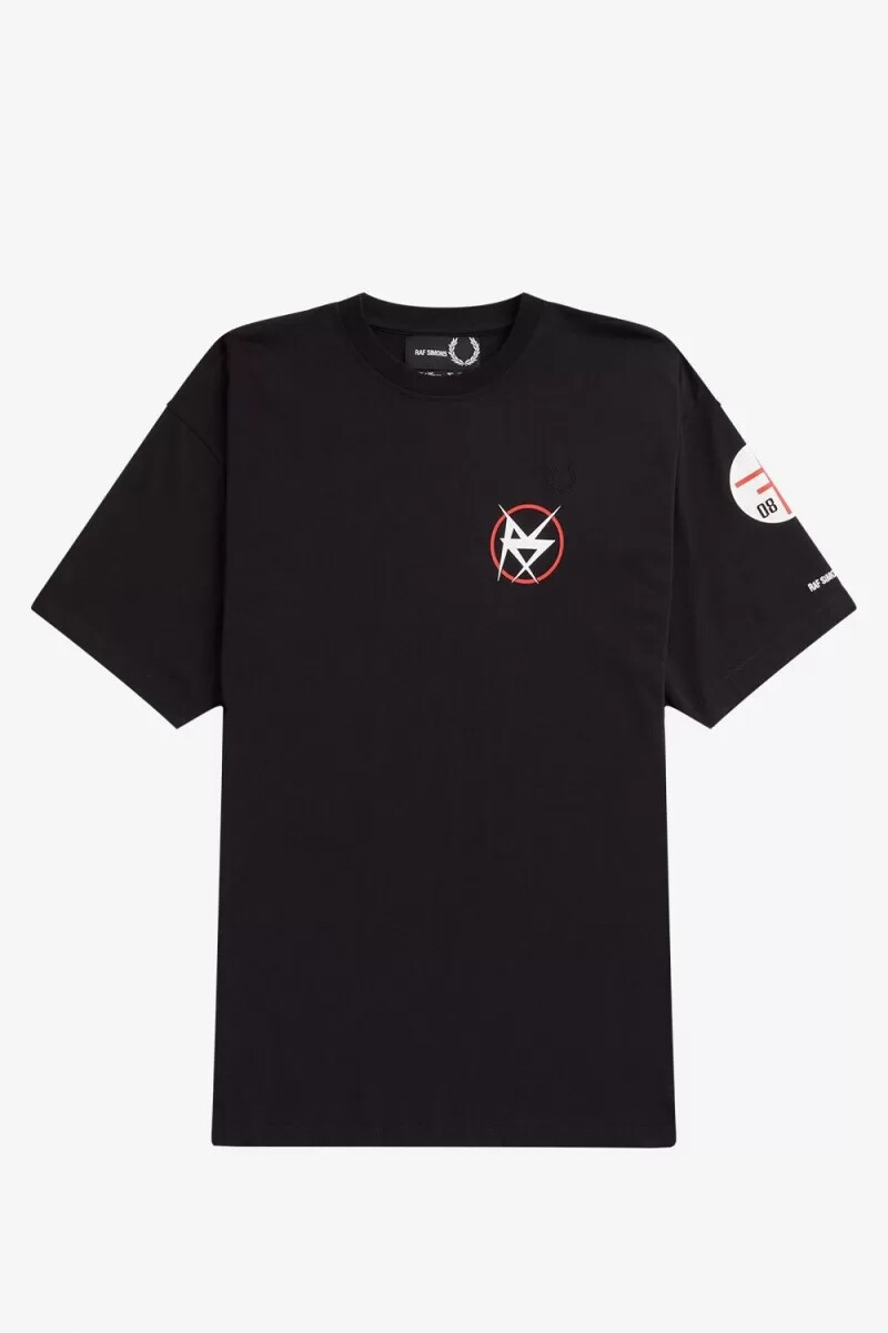 fred perry bedrucktes herren-t-shirt schwarz