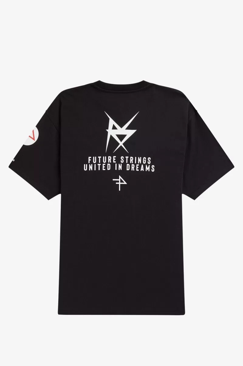 fred perry bedrucktes herren-t-shirt schwarz