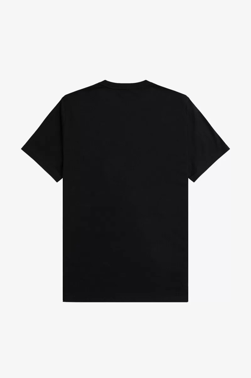 fred perry herren-t-shirt mit lorbeerkranz-flockmuster schwarzwarmgrau