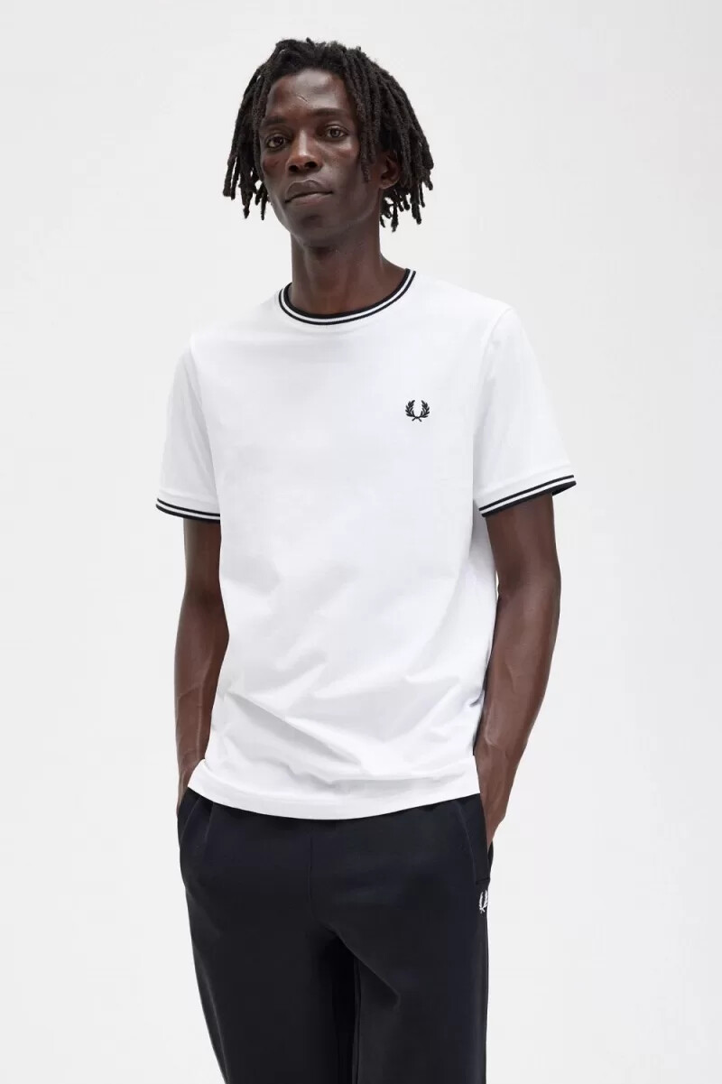 fred perry twin tipped herren-t-shirt weiß