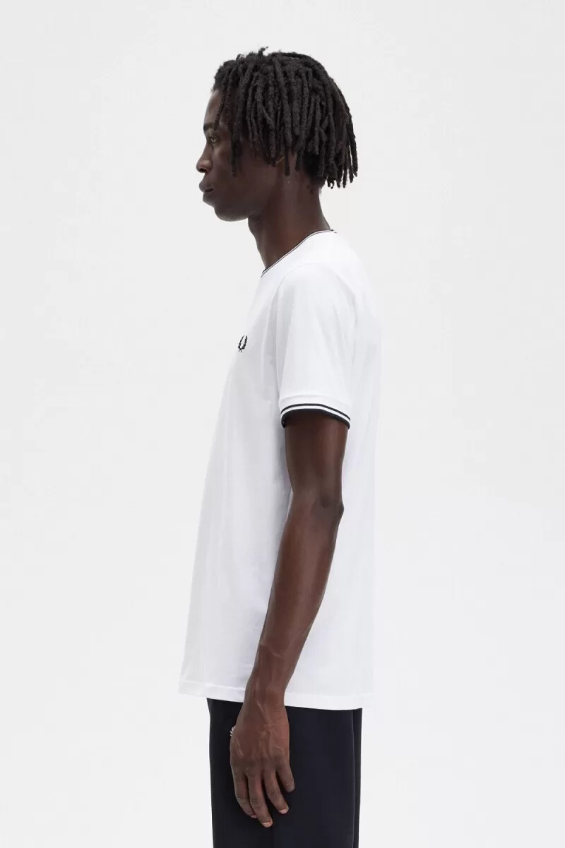 fred perry twin tipped herren-t-shirt weiß