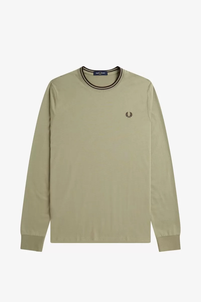 fred perry twin tipped herren-t-shirt warmgrau dunkelrot