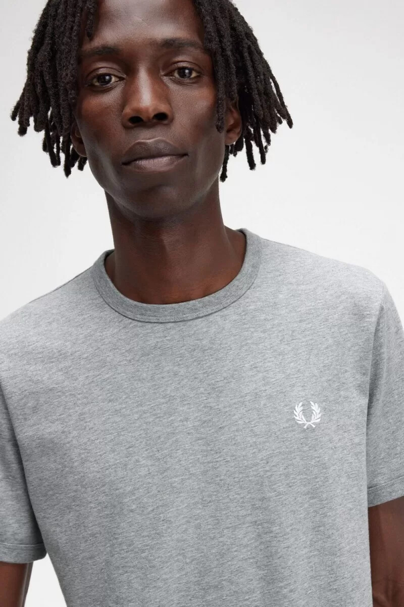 fred perry ringer herren-t-shirt grau